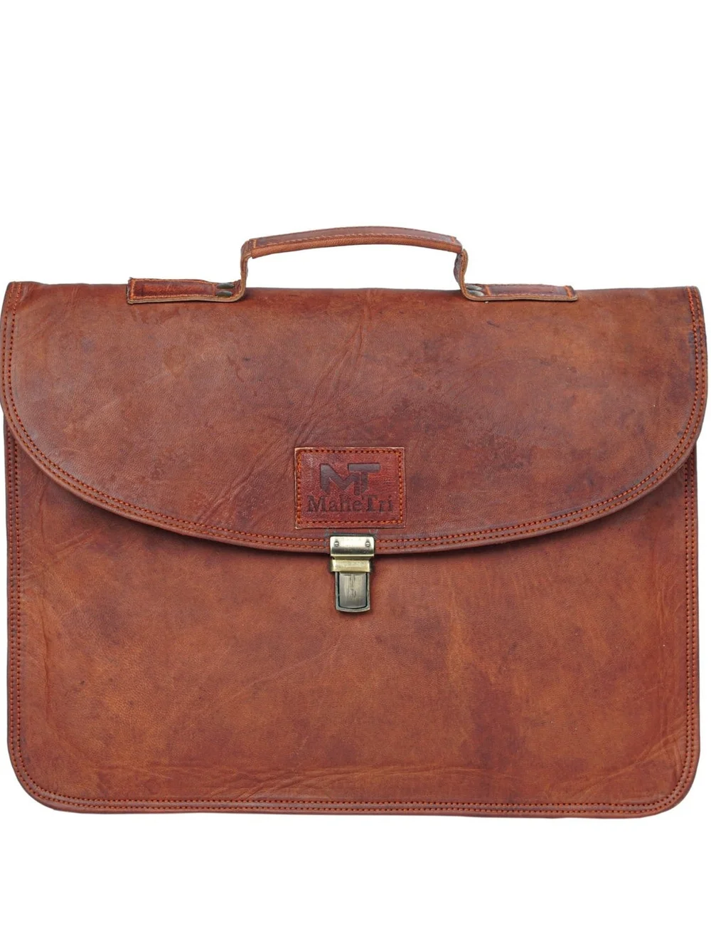 Brown Leather Briefcase - (Laptop Case) Men Bags